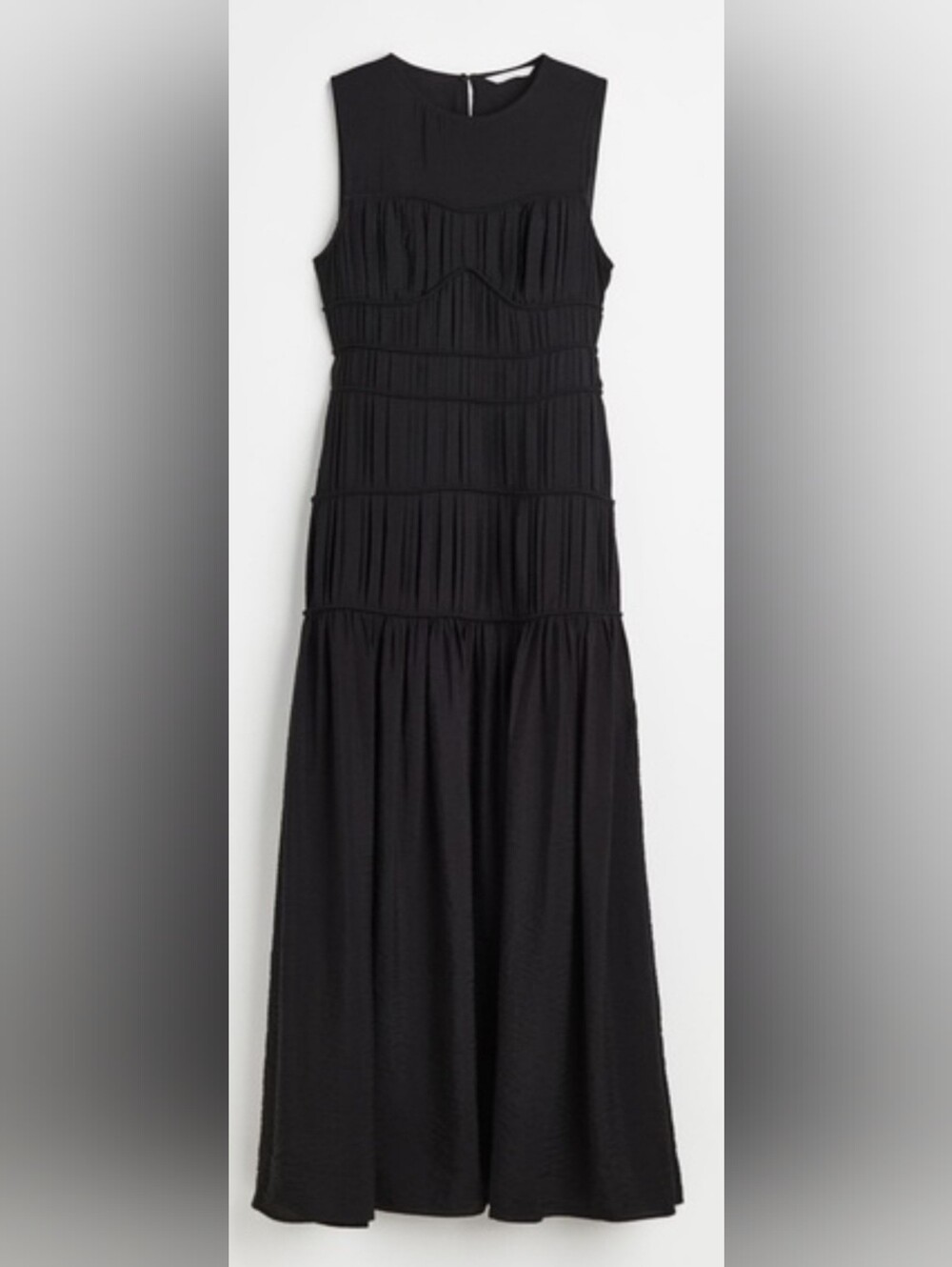 H&M Black Tiered SHEERED Maxi Dress - Women SMALL